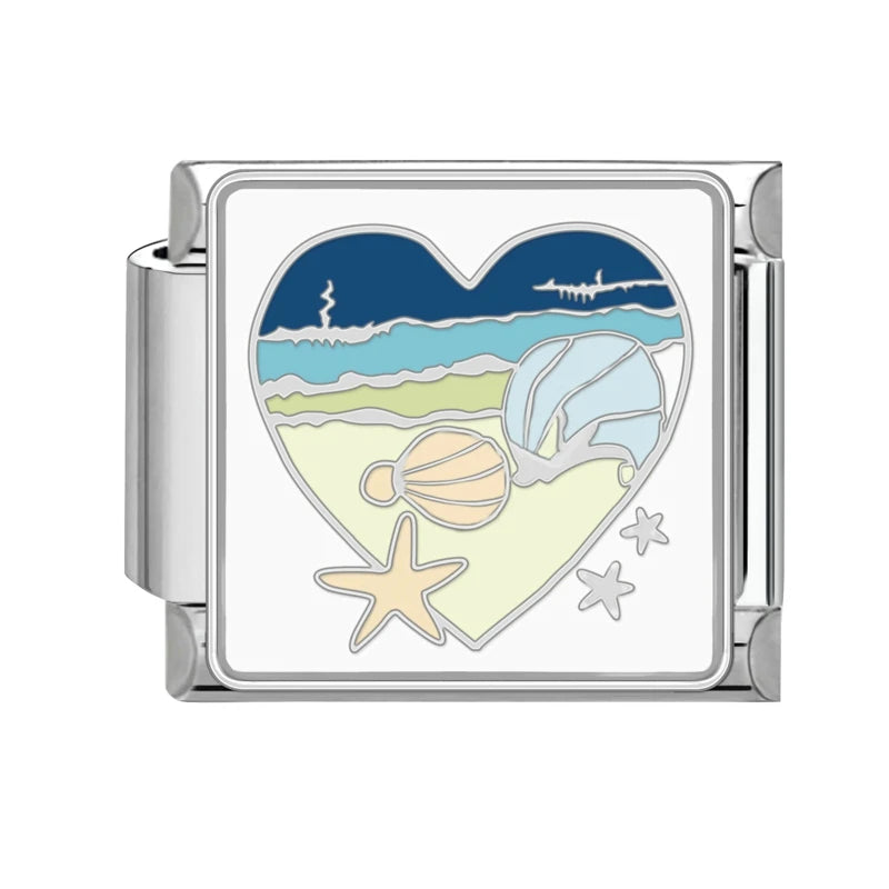 Ocean Heart Charm